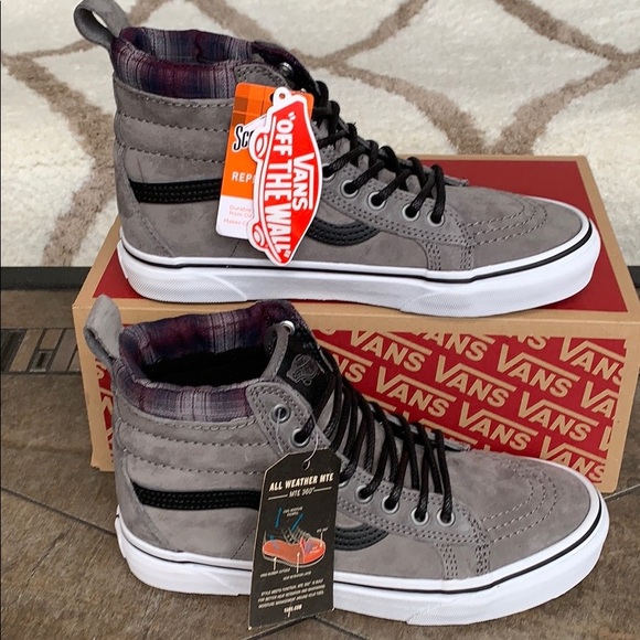 • VANS SK8-Hi Mte Pewter/Plaid/True White WMNS - Picture 2 of 16